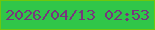 文字の大きさ：3、枠の色：6fc70c、背景の色：30c649、文字の色：78357d 無料ブログパーツのブログ時計