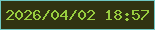 文字の大きさ：1、枠の色：6fc7c3、背景の色：313312、文字の色：98cc3f 無料ブログパーツのブログ時計