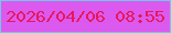 文字の大きさ：4、枠の色：6fc9e7、背景の色：dc59ef、文字の色：e5195c 無料ブログパーツのブログ時計