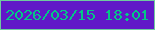 文字の大きさ：2、枠の色：6fca9f、背景の色：6118c8、文字の色：03c886 無料ブログパーツのブログ時計