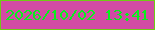 文字の大きさ：3、枠の色：6fcb15、背景の色：d24ba4、文字の色：08ef1e 無料ブログパーツのブログ時計