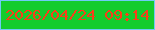 文字の大きさ：5、枠の色：6fcbf6、背景の色：14cc2d、文字の色：fa3e19 無料ブログパーツのブログ時計