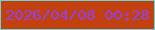 文字の大きさ：4、枠の色：6fd3d5、背景の色：c3410f、文字の色：8f43e5 無料ブログパーツのブログ時計