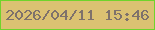文字の大きさ：4、枠の色：6fd42b、背景の色：dbc272、文字の色：7e726b 無料ブログパーツのブログ時計