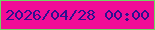 文字の大きさ：5、枠の色：6fd762、背景の色：f10c97、文字の色：2f1090 無料ブログパーツのブログ時計