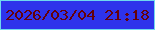 文字の大きさ：2、枠の色：6fd8ee、背景の色：2e33eb、文字の色：65010a 無料ブログパーツのブログ時計