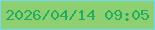 文字の大きさ：2、枠の色：6fdafa、背景の色：8dcf71、文字の色：21af5f 無料ブログパーツのブログ時計