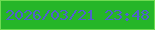 文字の大きさ：3、枠の色：6fdb52、背景の色：25b628、文字の色：5060cd 無料ブログパーツのブログ時計