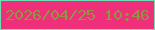 文字の大きさ：4、枠の色：6fdeb6、背景の色：f02f7b、文字の色：8f9540 無料ブログパーツのブログ時計