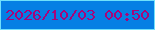 文字の大きさ：2、枠の色：6fe0fb、背景の色：057fe4、文字の色：a6047a 無料ブログパーツのブログ時計