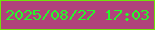 文字の大きさ：3、枠の色：6fe30b、背景の色：b0427b、文字の色：28f72b 無料ブログパーツのブログ時計