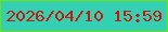文字の大きさ：4、枠の色：6fe30f、背景の色：35cfb3、文字の色：c61909 無料ブログパーツのブログ時計