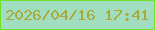 文字の大きさ：4、枠の色：6fe328、背景の色：a1ddbf、文字の色：aba93b 無料ブログパーツのブログ時計