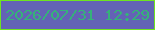 文字の大きさ：3、枠の色：6fe420、背景の色：6363b5、文字の色：35b279 無料ブログパーツのブログ時計