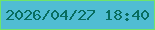 文字の大きさ：5、枠の色：6fe46a、背景の色：50bdd3、文字の色：086d5f 無料ブログパーツのブログ時計