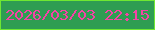 文字の大きさ：2、枠の色：6fe832、背景の色：2e9d52、文字の色：f543a6 無料ブログパーツのブログ時計