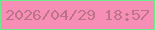 文字の大きさ：5、枠の色：6fe88e、背景の色：f68eb6、文字の色：bb7387 無料ブログパーツのブログ時計