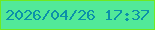 文字の大きさ：5、枠の色：6fe920、背景の色：52e999、文字の色：0b91a9 無料ブログパーツのブログ時計