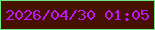 文字の大きさ：5、枠の色：6fe980、背景の色：461100、文字の色：bd19ef 無料ブログパーツのブログ時計