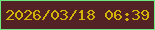 文字の大きさ：1、枠の色：6fea80、背景の色：532224、文字の色：d4b308 無料ブログパーツのブログ時計