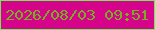 文字の大きさ：5、枠の色：6fec57、背景の色：d6048b、文字の色：74b020 無料ブログパーツのブログ時計