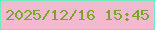 文字の大きさ：1、枠の色：6fecb9、背景の色：f3b9cf、文字の色：75a72b 無料ブログパーツのブログ時計
