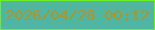 文字の大きさ：3、枠の色：6fee21、背景の色：50b6a1、文字の色：b19427 無料ブログパーツのブログ時計