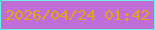 文字の大きさ：5、枠の色：6feee1、背景の色：bf6dd7、文字の色：e6a415 無料ブログパーツのブログ時計