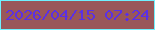 文字の大きさ：1、枠の色：6ff1fe、背景の色：995759、文字の色：5b30e4 無料ブログパーツのブログ時計