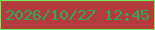 文字の大きさ：2、枠の色：6ff356、背景の色：b43c3e、文字の色：26ac5c 無料ブログパーツのブログ時計