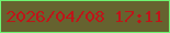 文字の大きさ：4、枠の色：6ff371、背景の色：66622f、文字の色：be1519 無料ブログパーツのブログ時計