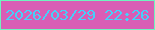 文字の大きさ：5、枠の色：6ff4bf、背景の色：d95eb5、文字の色：46d1f9 無料ブログパーツのブログ時計