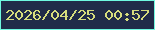 文字の大きさ：5、枠の色：6ff8df、背景の色：202b48、文字の色：d6dd7d 無料ブログパーツのブログ時計