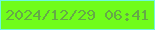 文字の大きさ：2、枠の色：6ff8df、背景の色：70fd1b、文字の色：65aa47 無料ブログパーツのブログ時計