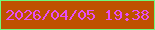 文字の大きさ：1、枠の色：6ff97b、背景の色：bf5100、文字の色：e74df5 無料ブログパーツのブログ時計