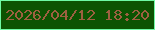 文字の大きさ：5、枠の色：6ff9a4、背景の色：0d5302、文字の色：9d6041 無料ブログパーツのブログ時計