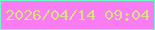 文字の大きさ：1、枠の色：6ff9cb、背景の色：f97cf3、文字の色：d9df83 無料ブログパーツのブログ時計