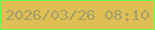 文字の大きさ：4、枠の色：6ffa4e、背景の色：dfbe53、文字の色：a49e6a 無料ブログパーツのブログ時計
