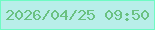 文字の大きさ：4、枠の色：6ffac3、背景の色：b8eee9、文字の色：6ac181 無料ブログパーツのブログ時計