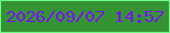 文字の大きさ：1、枠の色：6ffb89、背景の色：359334、文字の色：7a12f9 無料ブログパーツのブログ時計
