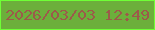 文字の大きさ：3、枠の色：6fff36、背景の色：6caf3b、文字の色：9c5a4a 無料ブログパーツのブログ時計