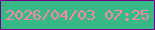 文字の大きさ：5、枠の色：700089、背景の色：38b886、文字の色：f9889f 無料ブログパーツのブログ時計