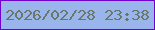文字の大きさ：3、枠の色：7001ca、背景の色：99b5ec、文字の色：687766 無料ブログパーツのブログ時計