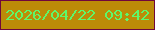 文字の大きさ：2、枠の色：70063c、背景の色：bc8b08、文字の色：5ff66a 無料ブログパーツのブログ時計