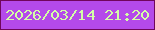 文字の大きさ：1、枠の色：70065c、背景の色：b44aea、文字の色：d3fea6 無料ブログパーツのブログ時計