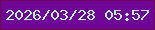 文字の大きさ：2、枠の色：700751、背景の色：6f0597、文字の色：bbefcc 無料ブログパーツのブログ時計