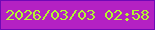 文字の大きさ：5、枠の色：7008b6、背景の色：b421c3、文字の色：b3f731 無料ブログパーツのブログ時計