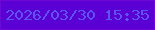 文字の大きさ：5、枠の色：7008d5、背景の色：5a00d4、文字の色：5b56ef 無料ブログパーツのブログ時計