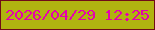 文字の大きさ：2、枠の色：700b17、背景の色：b0b310、文字の色：e600ac 無料ブログパーツのブログ時計