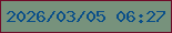 文字の大きさ：1、枠の色：700b29、背景の色：77927c、文字の色：0a4f89 無料ブログパーツのブログ時計